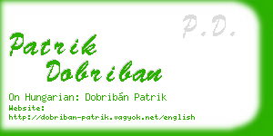 patrik dobriban business card
